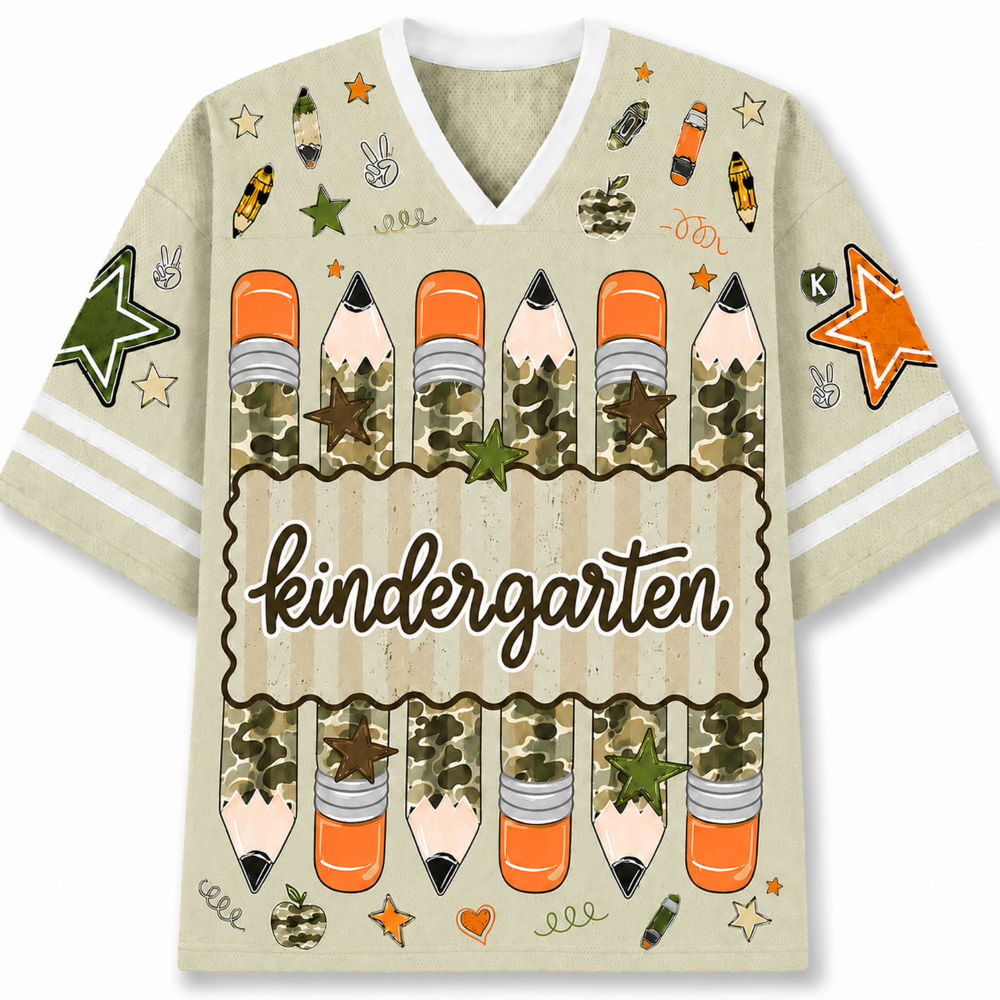 Chaotic Club Preppy Camo Back To School Pencil  Mesh Jersey