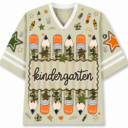 Chaotic Club Preppy Camo Back To School Pencil  Mesh Jersey