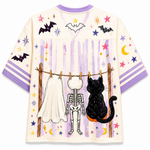 ChaoticClub Preppy Spooky Season Coquette Skeleton Mesh Jersey
