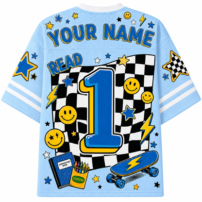 ChaoticClub Cool Skateboard Lightning Smiley Mesh Jersey