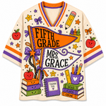 Chaotic Club Grade Level Spooky Halloween Teacher Mesh Jersey
