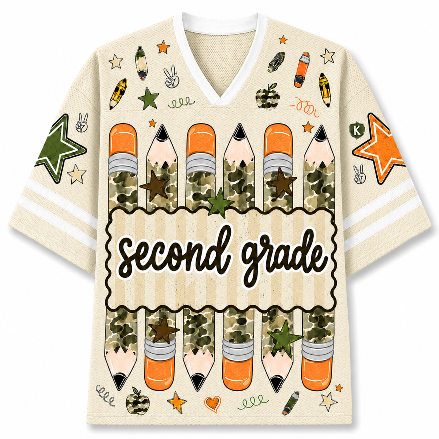 Chaotic Club Preppy Camo Back To School Pencil  Mesh Jersey