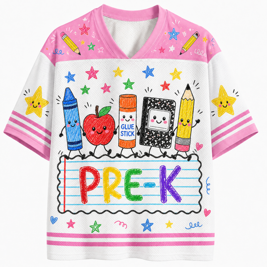 Chaotic Club Cute School Supplies Back To School Mesh Jersey