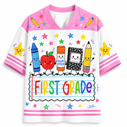 ChaoticClub Cute School Supplies Back To School Mesh Jersey