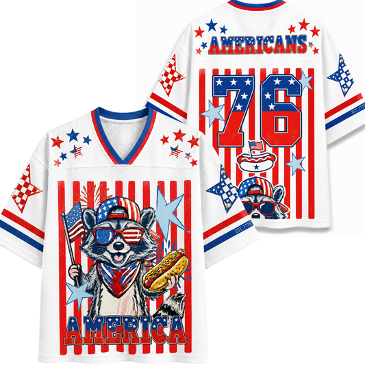 ChaoticClub 250th America Raccoon Hotdog Mesh Jersey