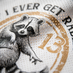 ChaoticClub If I Ever Get Rabies Mesh Jersey, vintage streetwear athletic jersey featuring a raccoon graphic, leopard print shoulder accents, and "Bite Me" back design on breathable mesh fabric