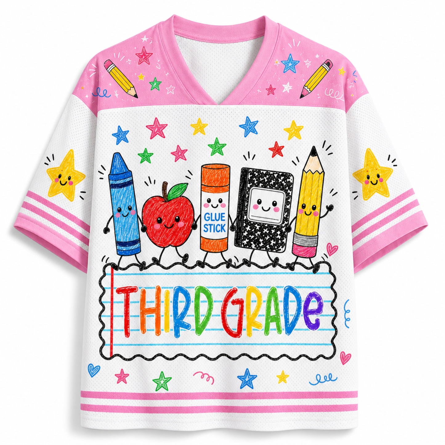 ChaoticClub Cute School Supplies Back To School Mesh Jersey