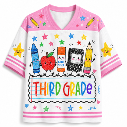 ChaoticClub Cute School Supplies Back To School Mesh Jersey