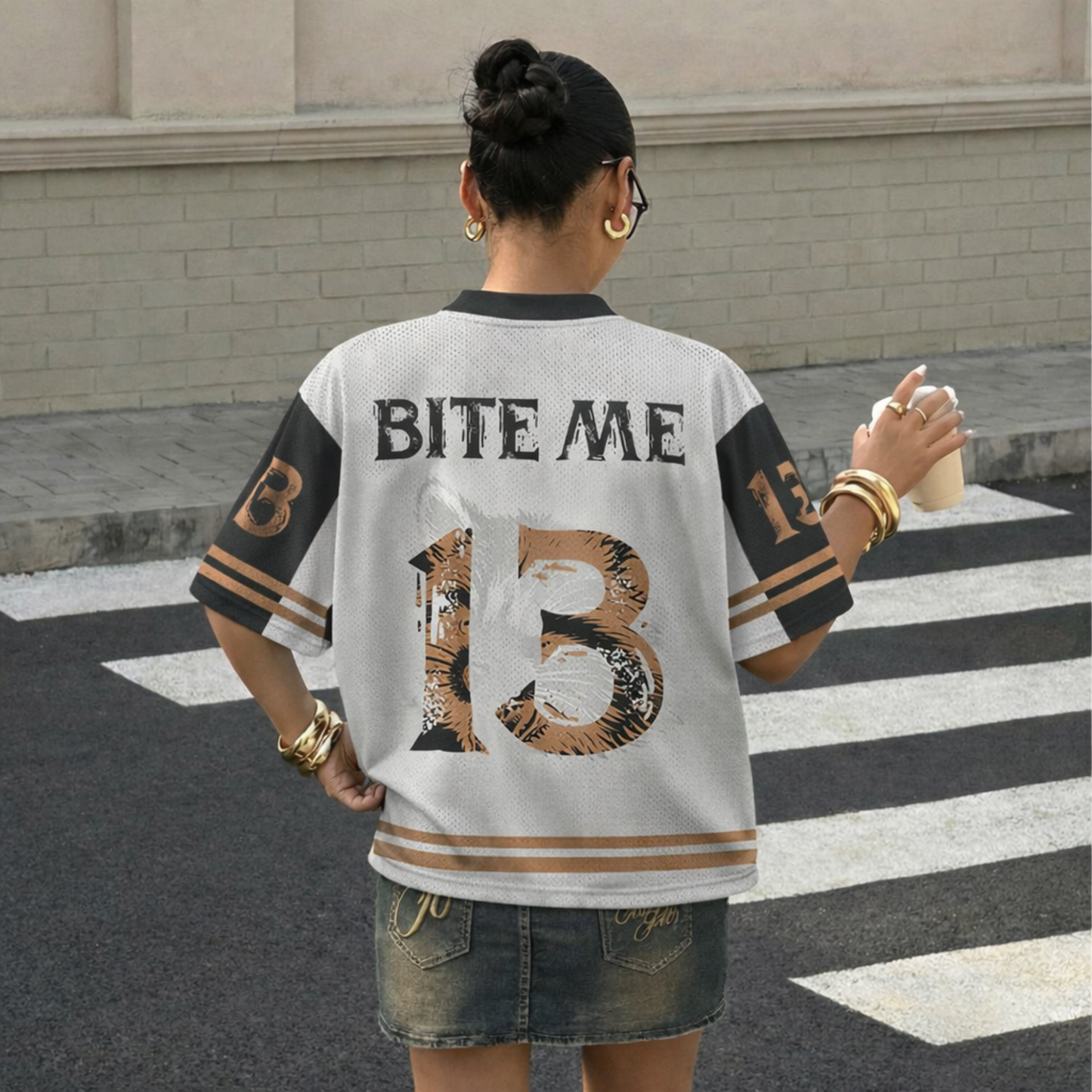 ChaoticClub If I Ever Get Rabies Mesh Jersey, vintage streetwear athletic jersey featuring a raccoon graphic, leopard print shoulder accents, and "Bite Me" back design on breathable mesh fabric