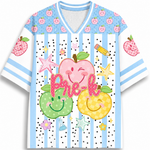 ChaoticClub Preppy Back to School Smiley Apple Mesh Jersey