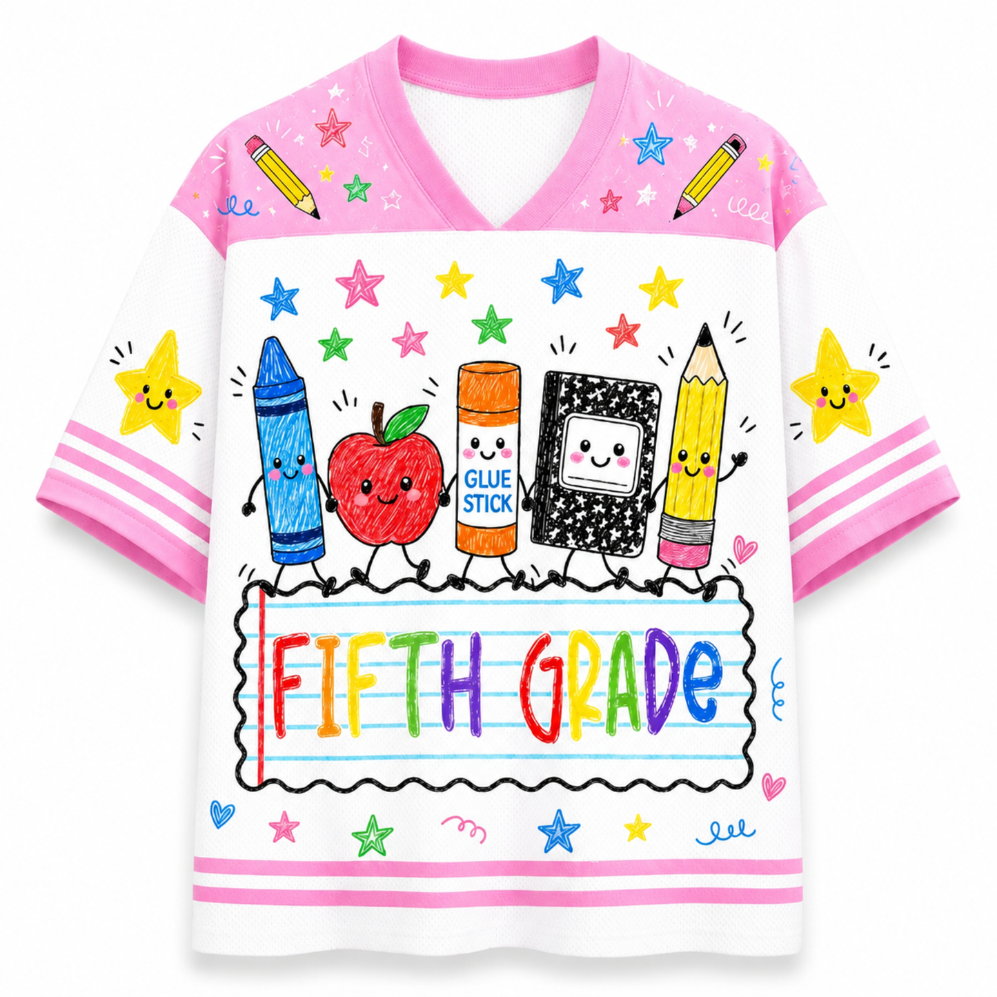 ChaoticClub Cute School Supplies Back To School Mesh Jersey
