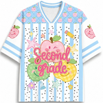 ChaoticClub Preppy Back to School Smiley Apple Mesh Jersey