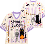 ChaoticClub Preppy Spooky Season Coquette Skeleton Mesh Jersey
