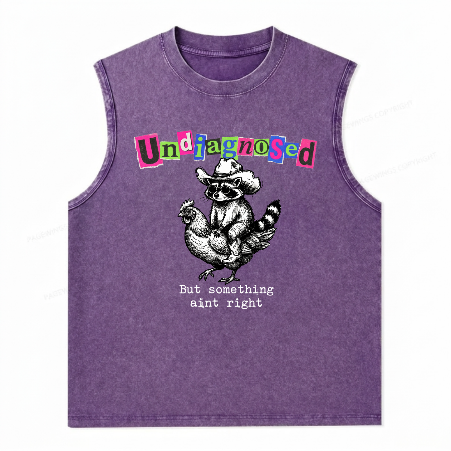 ChaoticClub Undiagnosed Racoon Chicken Wash Tanktop