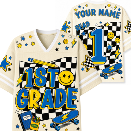 ChaoticClub Cool Skateboard Lightning Smiley Mesh Jersey