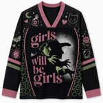 Chaotic Club Girls Will Be Girls Witchy Feminist Long Sleeve Jersey