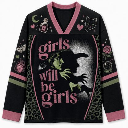 Chaotic Club Girls Will Be Girls Witchy Feminist Long Sleeve Jersey