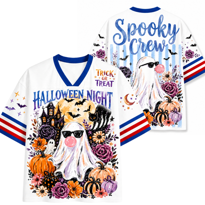 ChaoticClub Ghost Blowing Bubble Gum Brushstroke Halloween Mesh Jersey