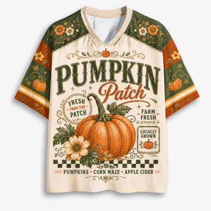 ChaoticClub Vintage Autumn Retro Pumpkin Patch Mesh Jersey