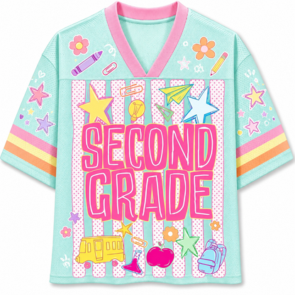 ChaoticClub Striped Custom Back To School Love Mesh Jersey