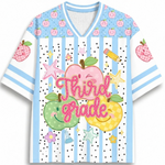 ChaoticClub Preppy Back to School Smiley Apple Mesh Jersey