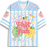 ChaoticClub Preppy Back to School Smiley Apple Mesh Jersey