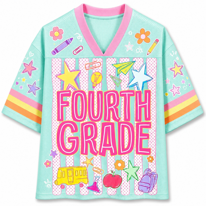 ChaoticClub Striped Custom Back To School Love Mesh Jersey