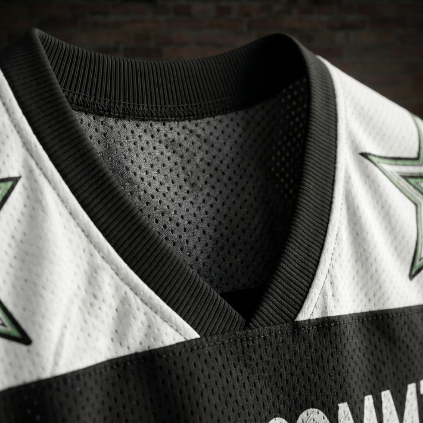 ChaoticClub Off To Commit Tomfoolery Raccoon Mesh Jersey, vintage streetwear athletic jersey featuring a wizard raccoon and "In Chaos We Trust" graphic on breathable black and green mesh fabric