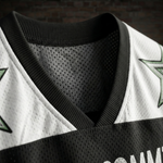 ChaoticClub Off To Commit Tomfoolery Raccoon Mesh Jersey, vintage streetwear athletic jersey featuring a wizard raccoon and "In Chaos We Trust" graphic on breathable black and green mesh fabric
