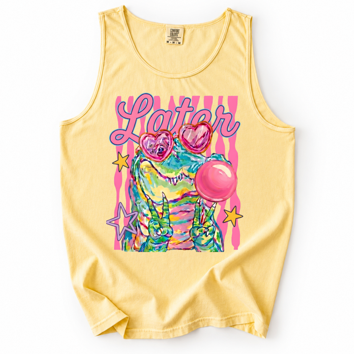 ChaoticClub Summer Striped Later Alligator Tank Top