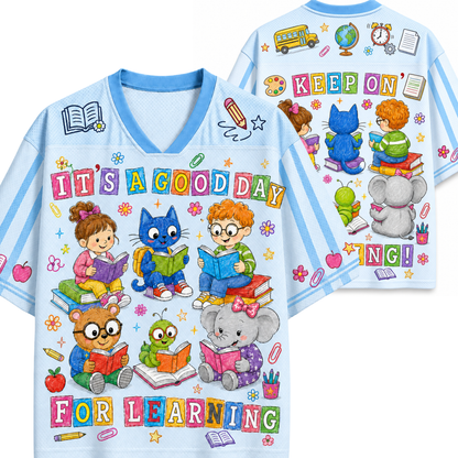 ChaoticClub Children's Book Characters It's A Good Day Learning Mesh Jersey