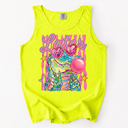 ChaoticClub Summer Striped Later Alligator Tank Top