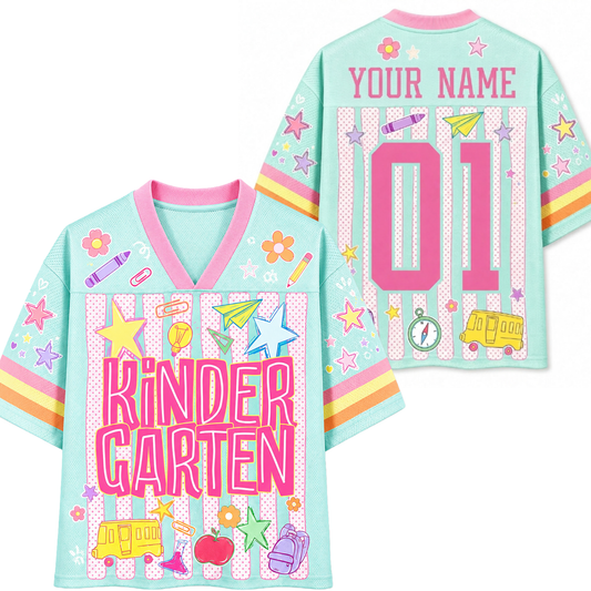 ChaoticClub Striped Custom Back To School Love Mesh Jersey