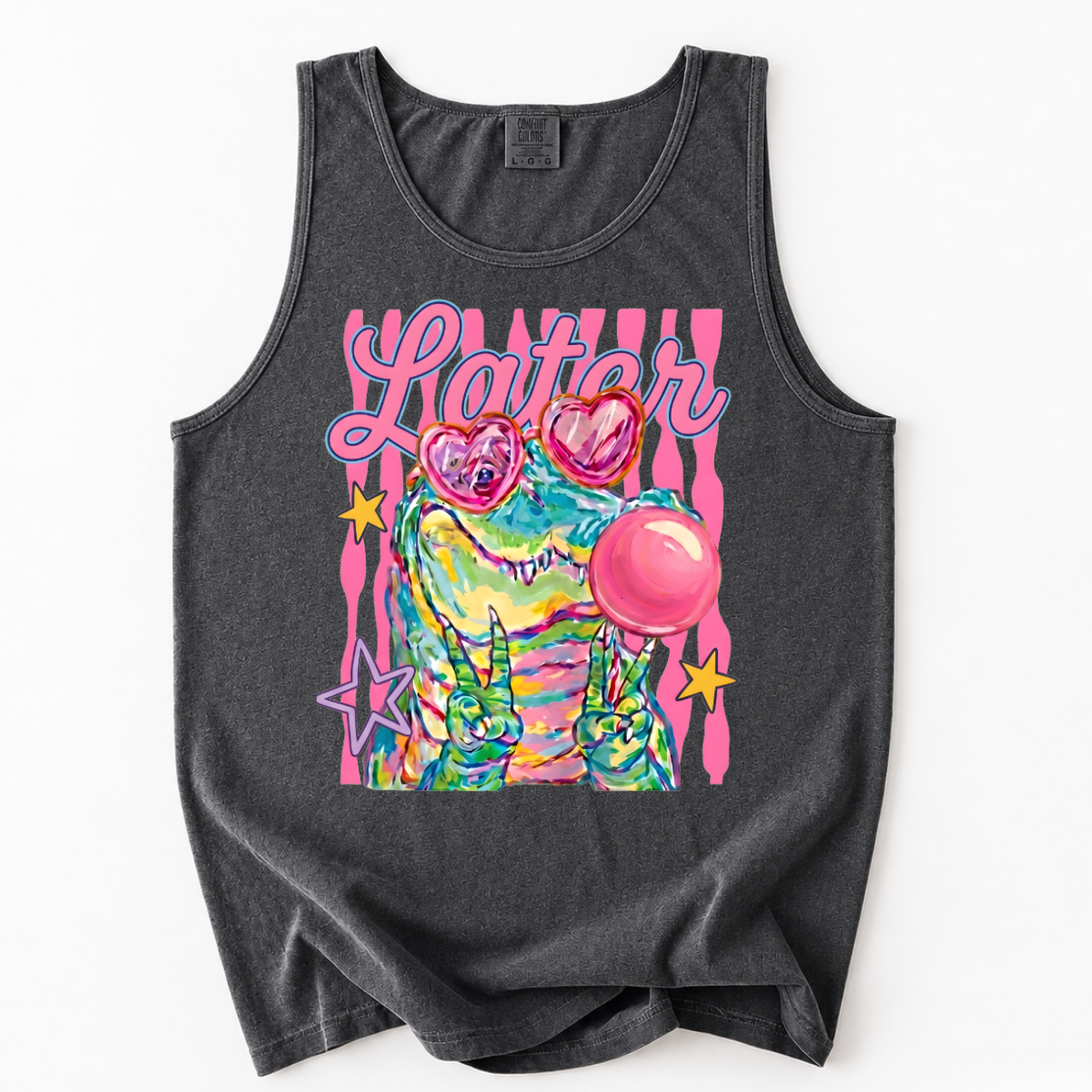 ChaoticClub Summer Striped Later Alligator Tank Top