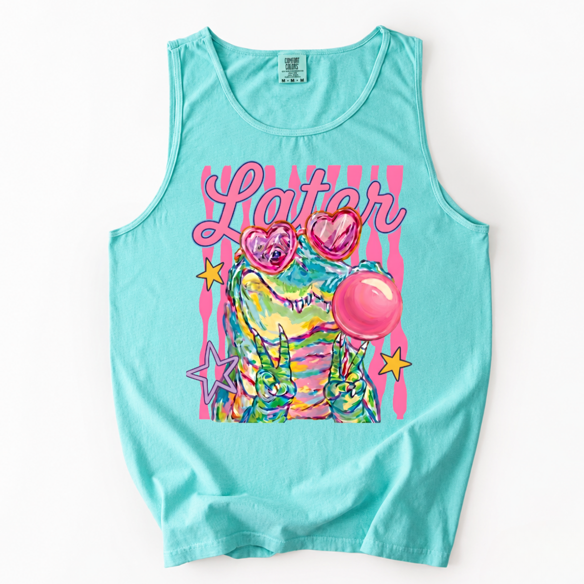 ChaoticClub Summer Striped Later Alligator Tank Top