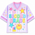 ChaoticClub Striped Neon Back To School Smiley Mesh Jersey