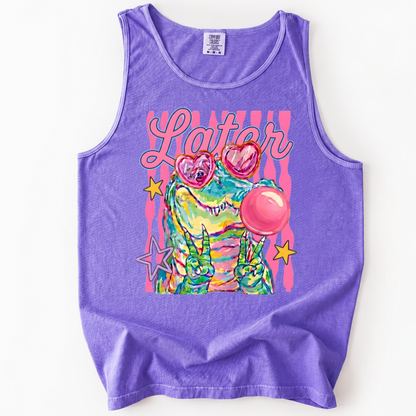 ChaoticClub Summer Striped Later Alligator Tank Top