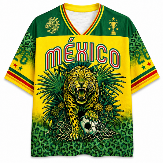 ChaoticClub Mexico Jaguar Personalized  Mesh Jersey - Back View Design