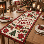 Chaotic Club Custom Family Name Christmas Quilt Table Runner