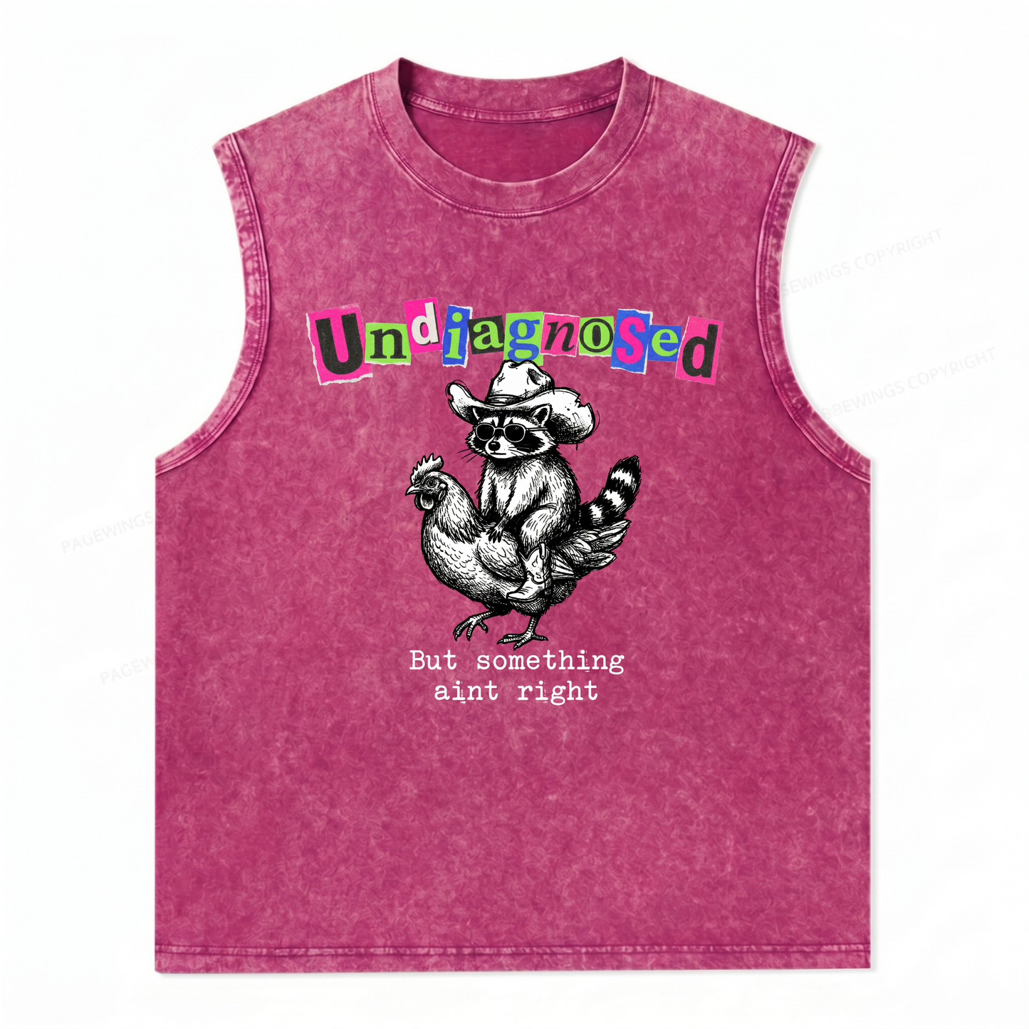 ChaoticClub Undiagnosed Racoon Chicken Wash Tanktop