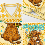 ChaoticcClub Not Today Heifer Highland Cow Mesh Jersey - Lifestyle Back View