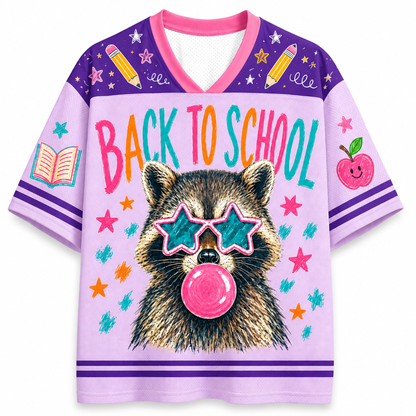 ChaoticClub Bubble Gum Raccoon Back to School Mesh Jersey