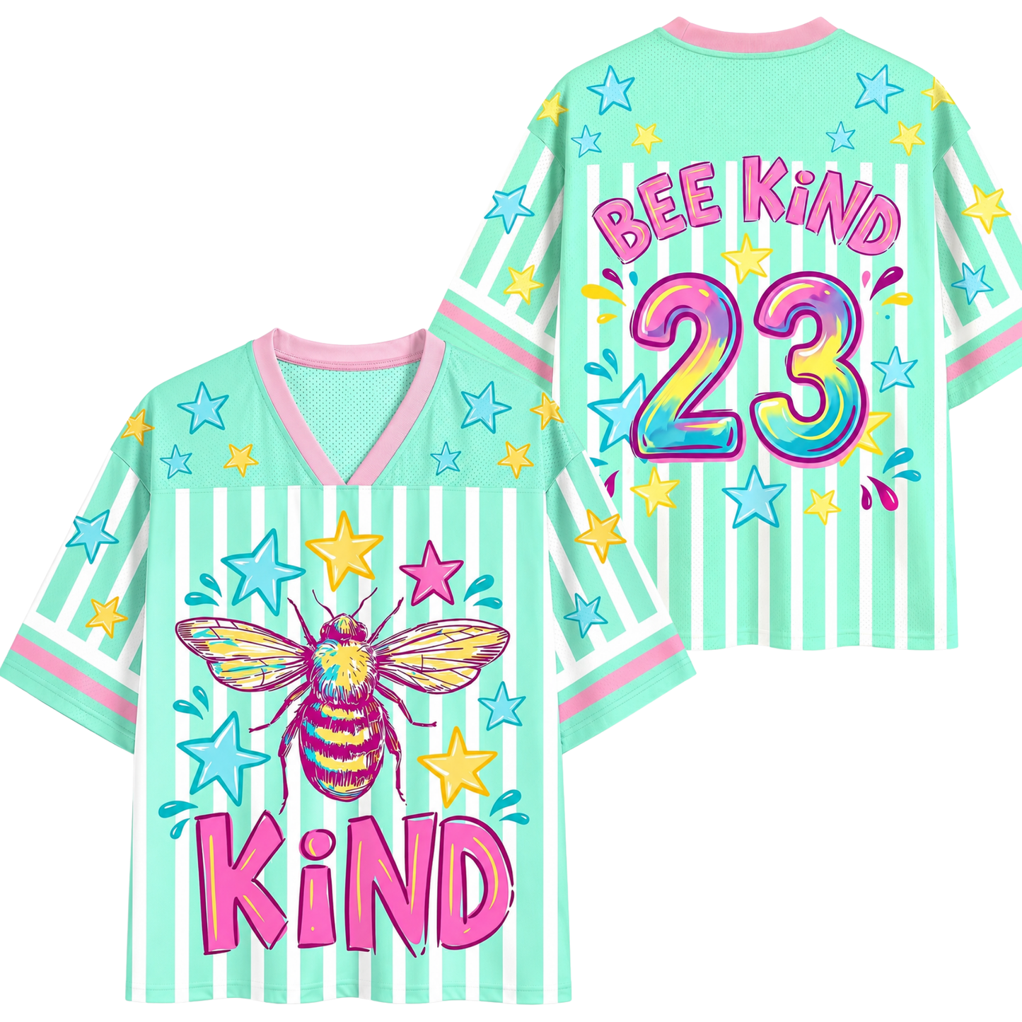 ChaoticClub Bee Kind Striped Mesh Jersey