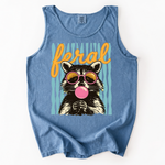 ChaoticClub Striped Feral Summer Raccoon Tank Top
