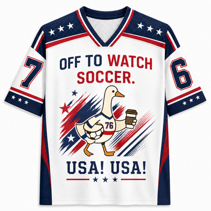 ChaoticClub Off To Watch Soccer USA Personalized Mesh Jersey