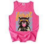 ChaoticClub Striped Feral Summer Raccoon Tank Top