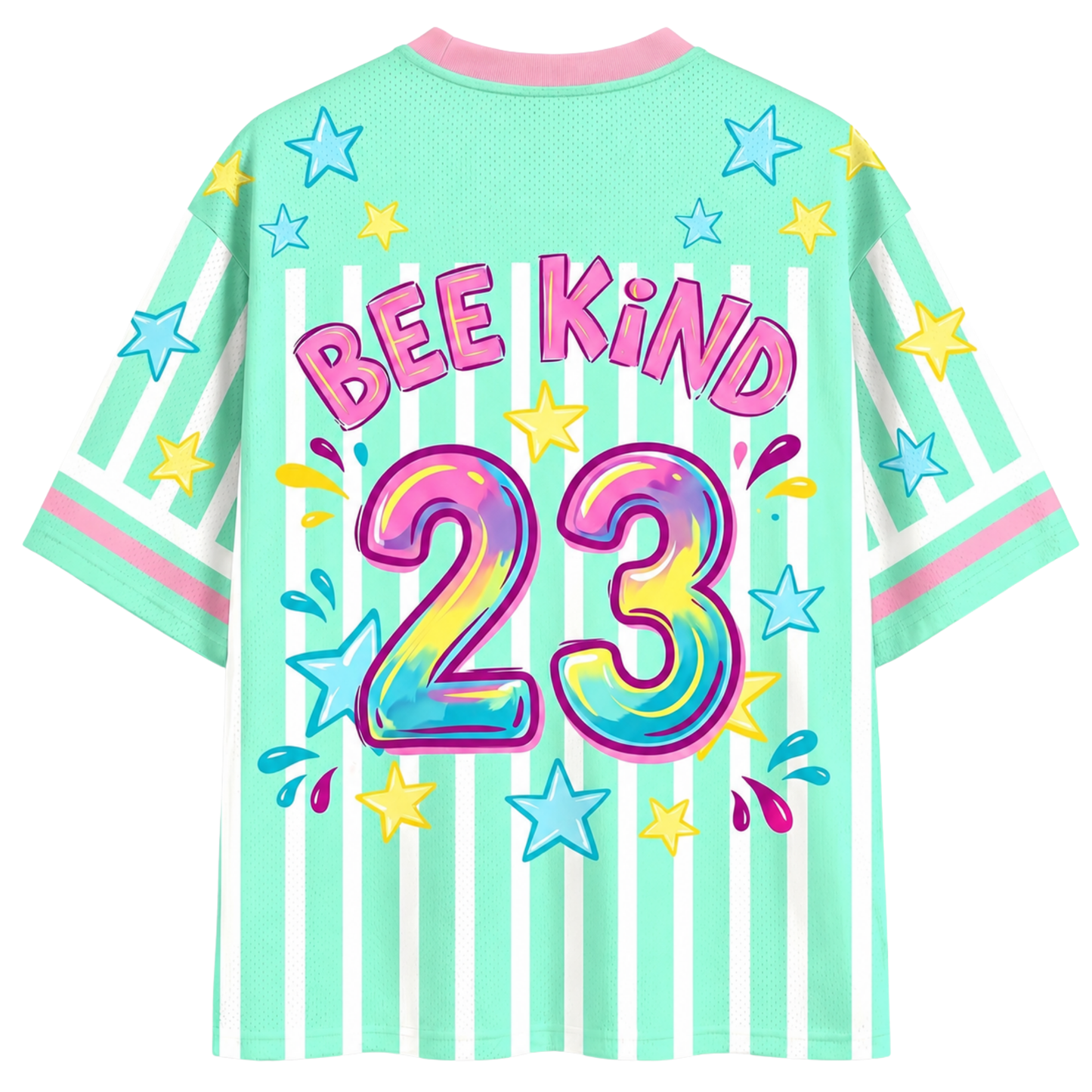 ChaoticClub Bee Kind Striped Mesh Jersey