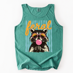 ChaoticClub Striped Feral Summer Raccoon Tank Top
