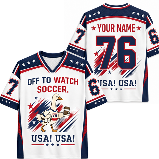 ChaoticClub Off To Watch Soccer USA Personalized Mesh Jersey
