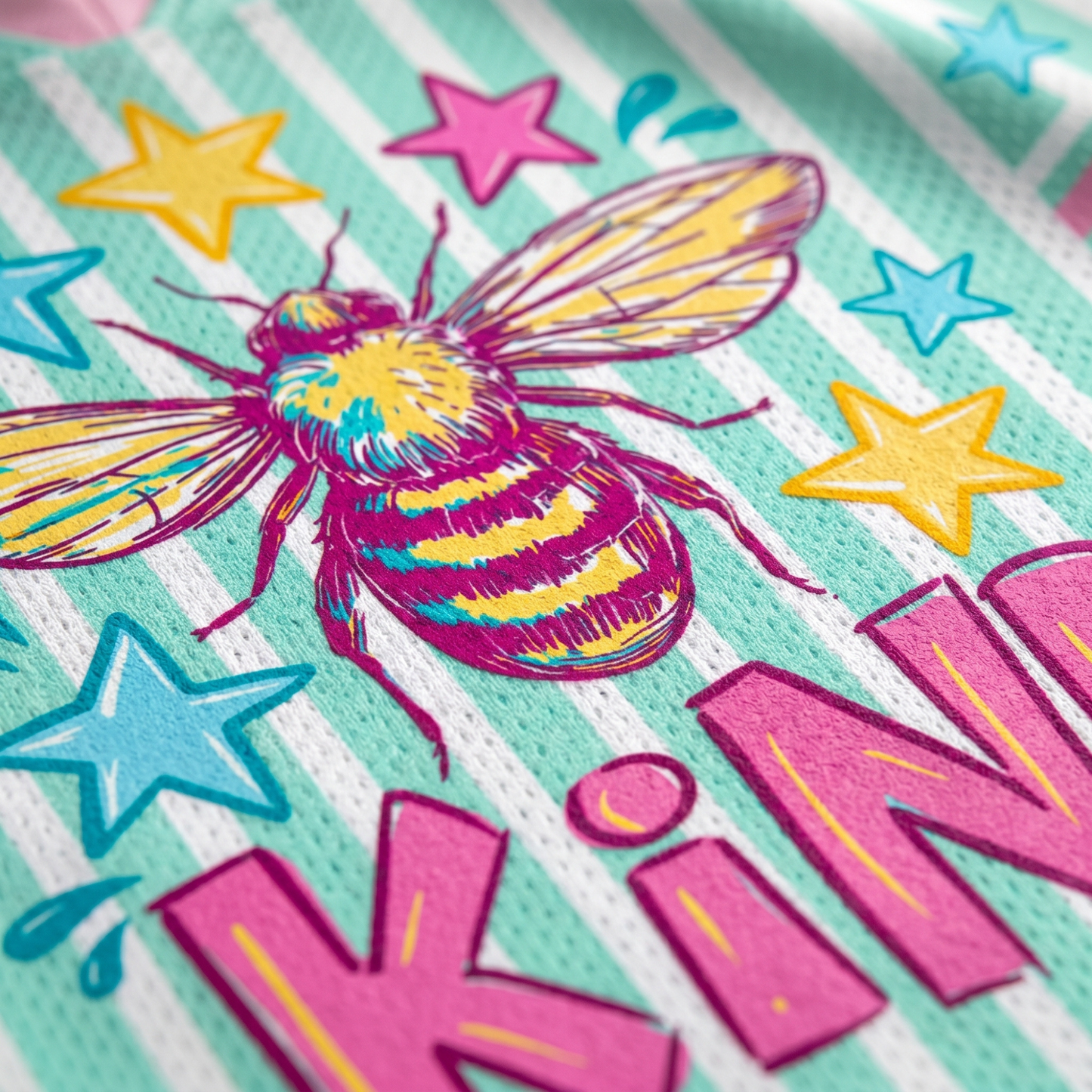 ChaoticClub Bee Kind Striped Mesh Jersey